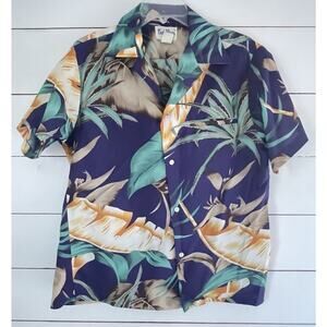 Vintage 80s Rai Nani Hawaiian Short Sleve Tiki Aloha Tropical Sz M Single Stitch